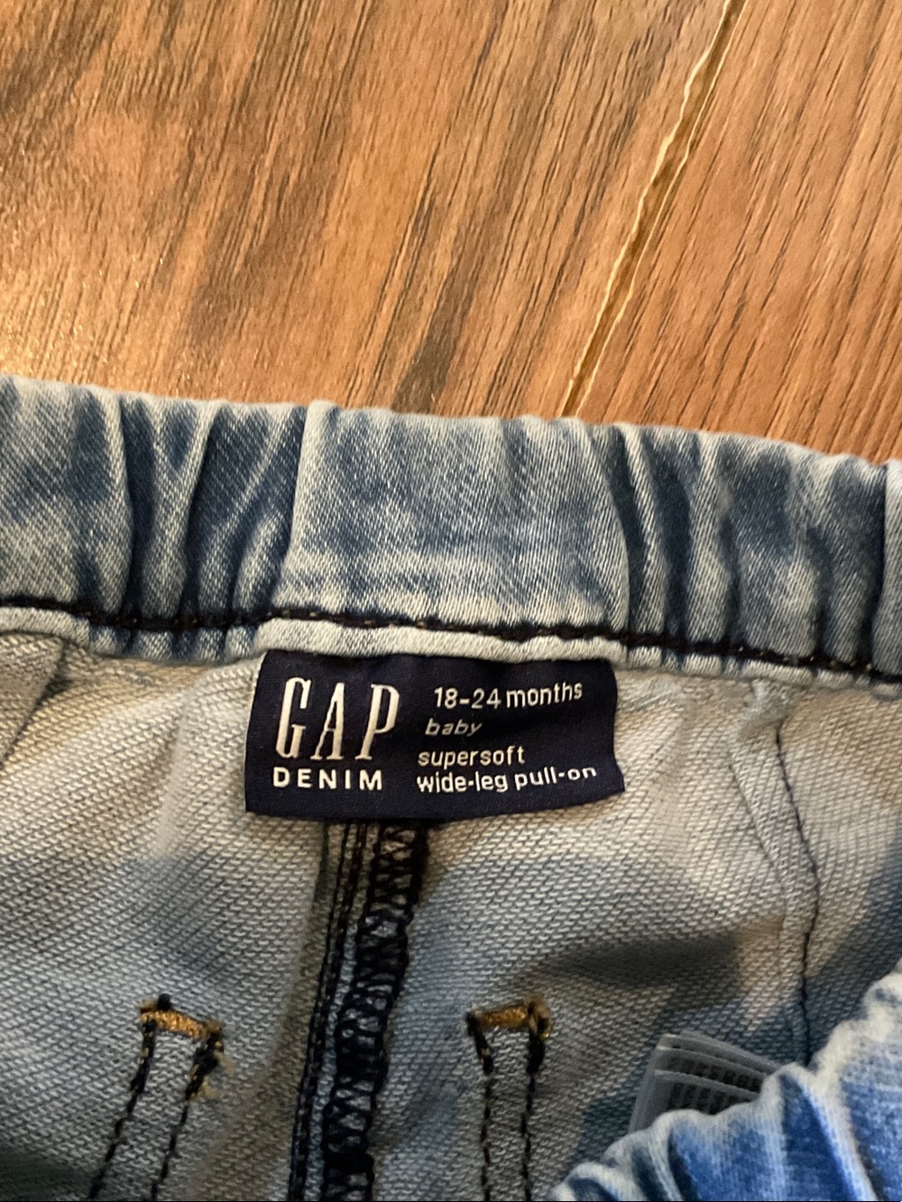 GAP Light Blue Elastic Waist Denim Jeans for Kids - Picture 2 of 3